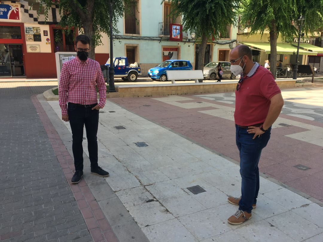 Plaça de Baix Petrer, donde se va a excavar para buscar el refugio antiaéreo de la Guerra Civil 