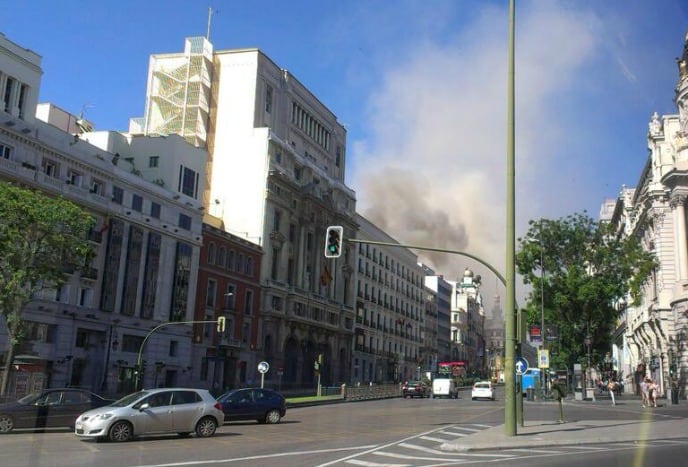 Incendio en el edificio del Teatro Alcázar