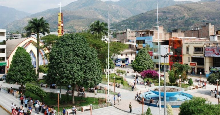 Plaza principal de la localidad de Jaén en Perú.