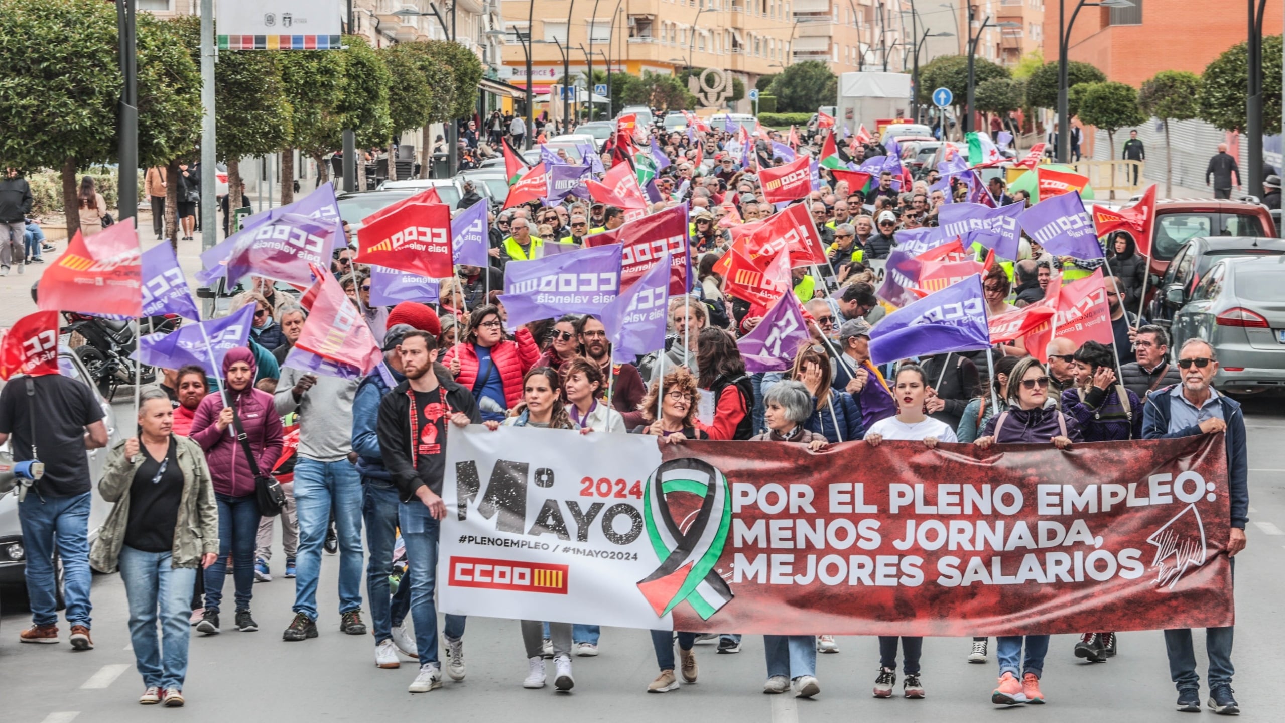 Imagen de archivo de la manifestación del Día del Trabajador del 2024 en Elda y Petrer