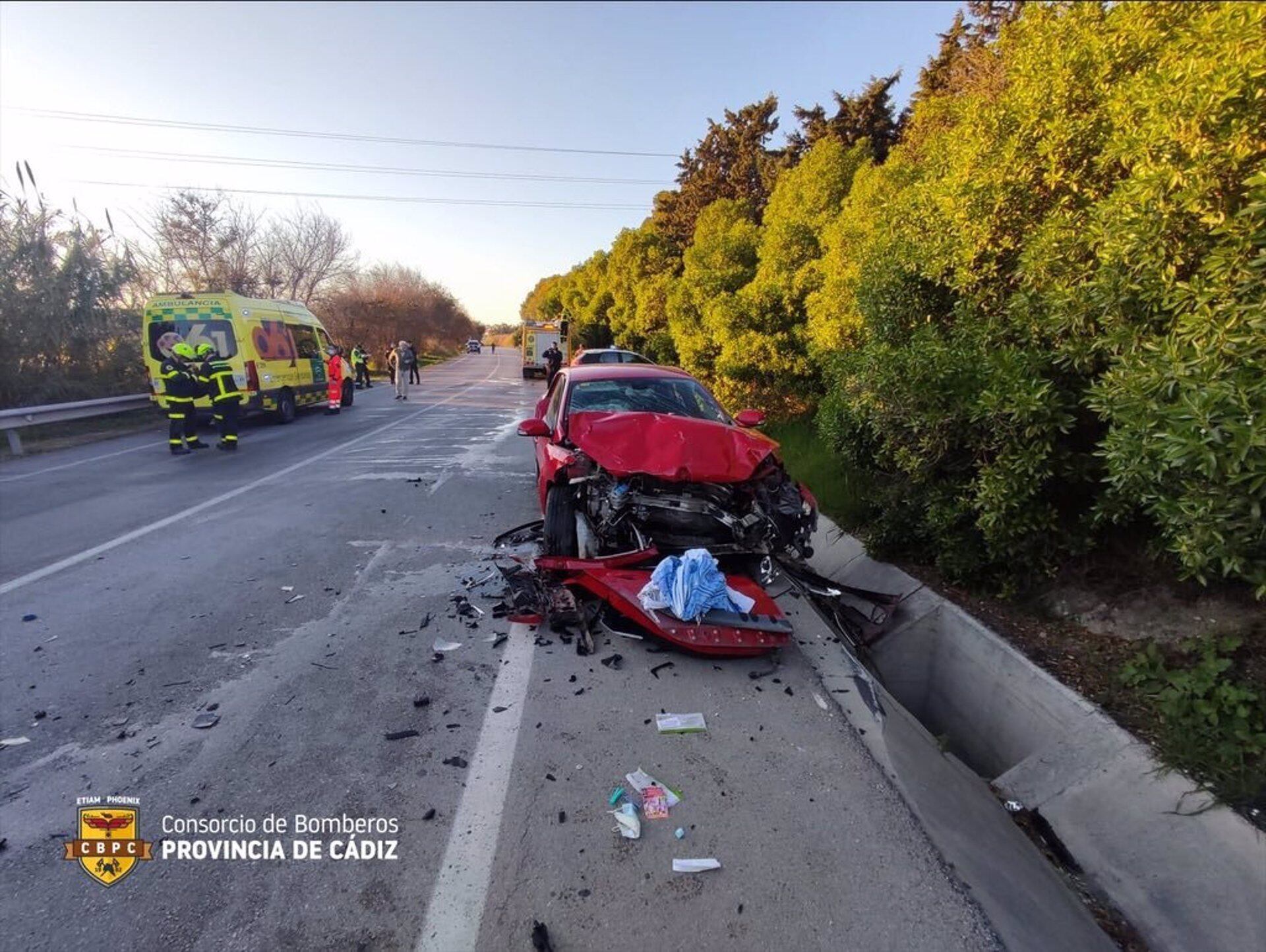 Estado en el que quedó uno de los vehículos implicados en el accidente