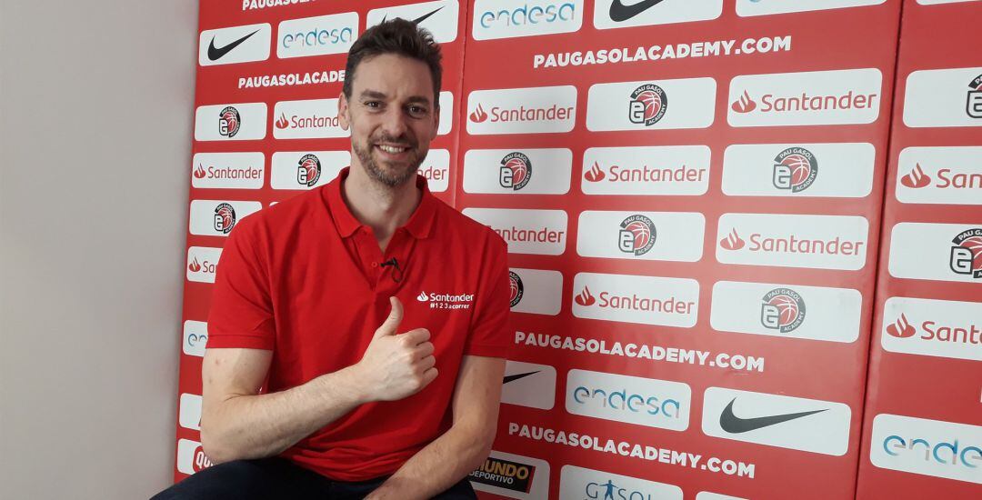 Pau Gasol, durante el evento con el Banco Santander de este martes