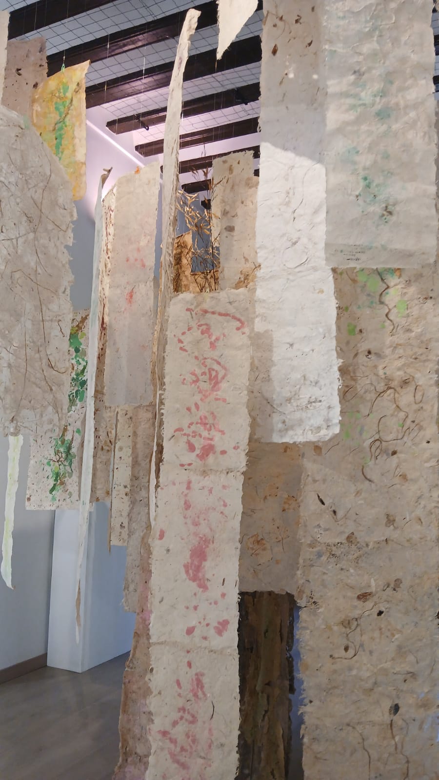 Parte de la exposición de Pilar Sala en el Palacio de Guevara de Lorca