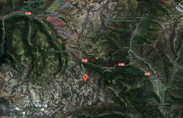 Localització del Pic de Xemeneies al municipi de l'Alt Àneu, Pallars Sobirà