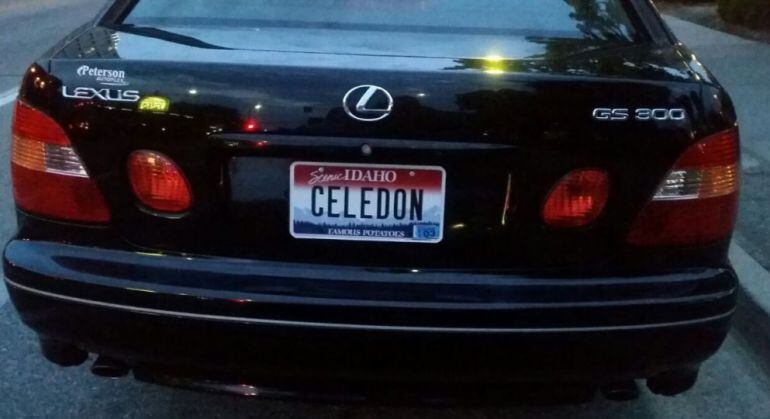 Celedfón en una matrícula en Idaho (EEUU)