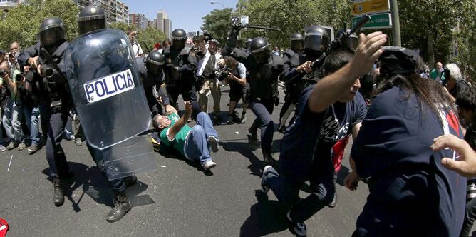 Algunos de los incidentes registrados durante la marcha minera del pasado miércoles