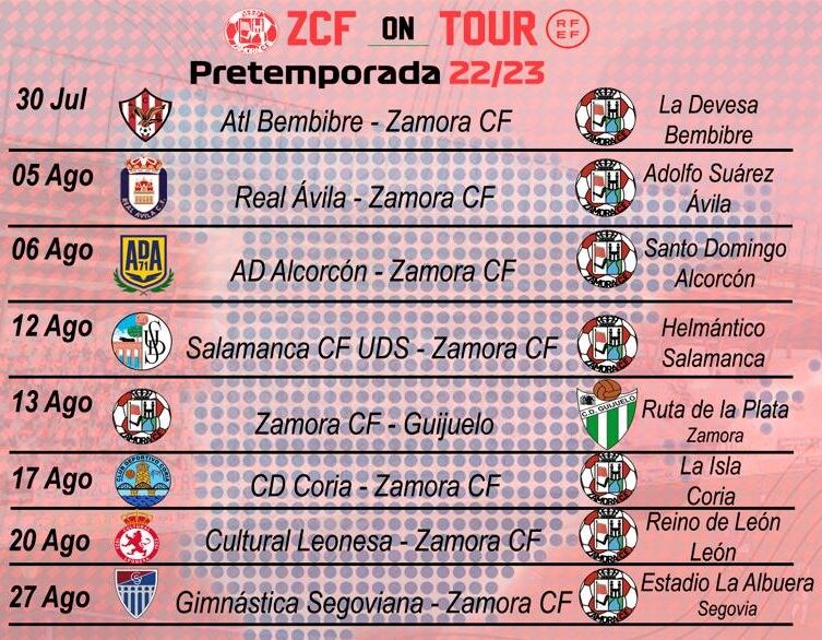 Calendario de pretemporada