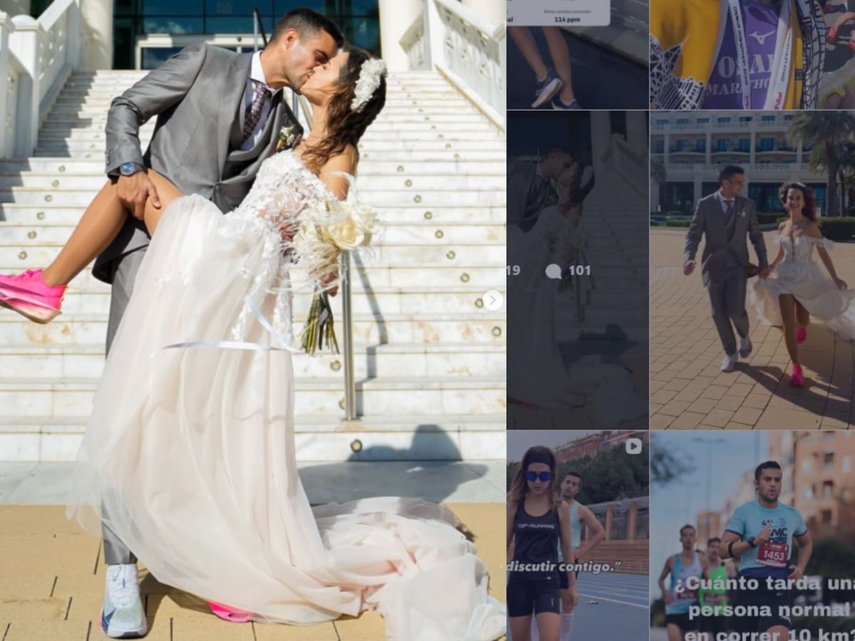 La boda runner que se hizo (demasiado) viral: "Nos pusimos las zapatillas diez minutos, pero se sacó de contexto"
