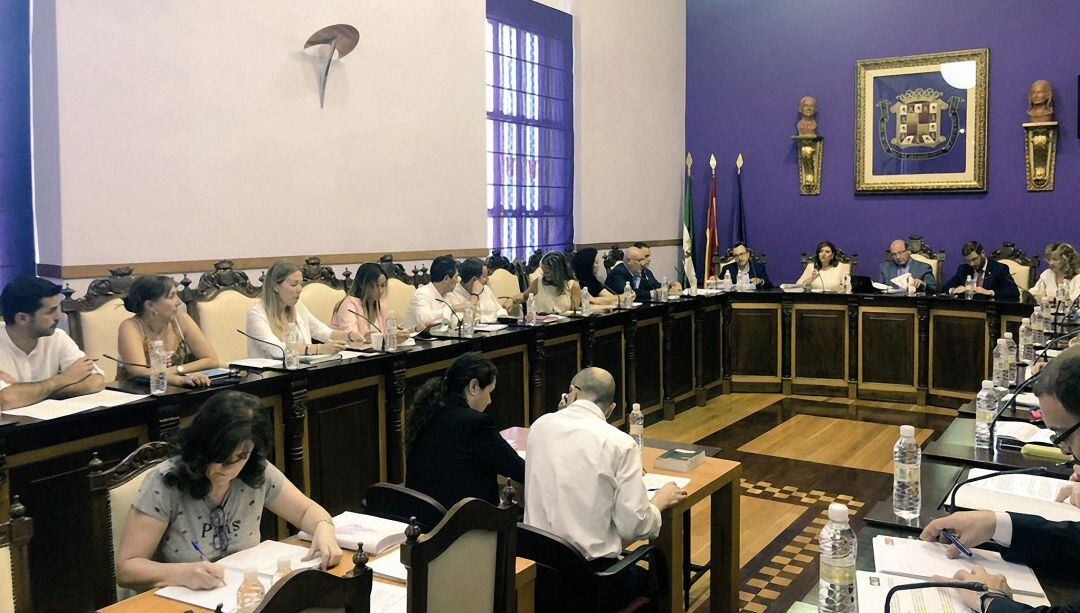 Los concejales del Ayutnamiento de Jaén durante el pleno de esta mañana.