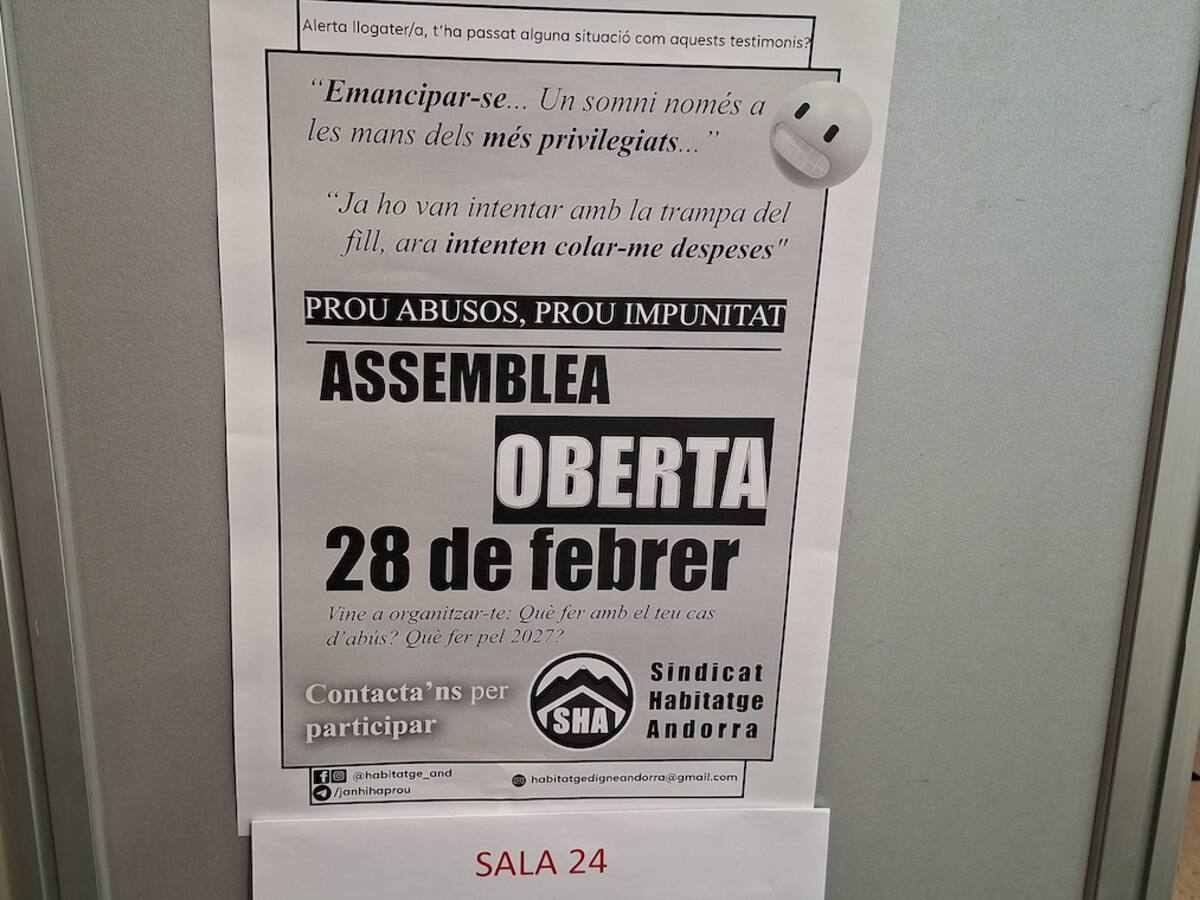 El Sindicat de l'habitatge qualifica de "descafeïnada" la desintervenció dels lloguers anunciada pel govern pel 2027