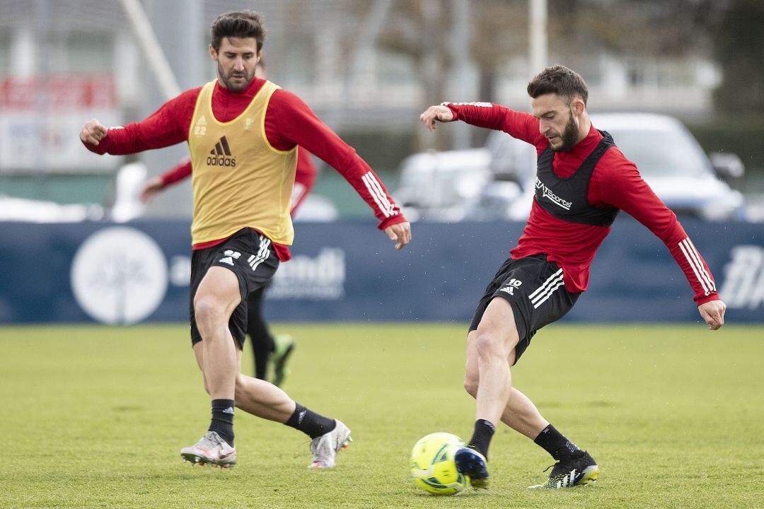 Torres y Navas durante la última sesión en Tajonar antes de partir hacia Valencia 