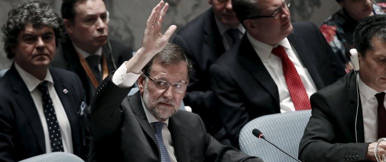 Rajoy durante una votación de Naciones Unidas