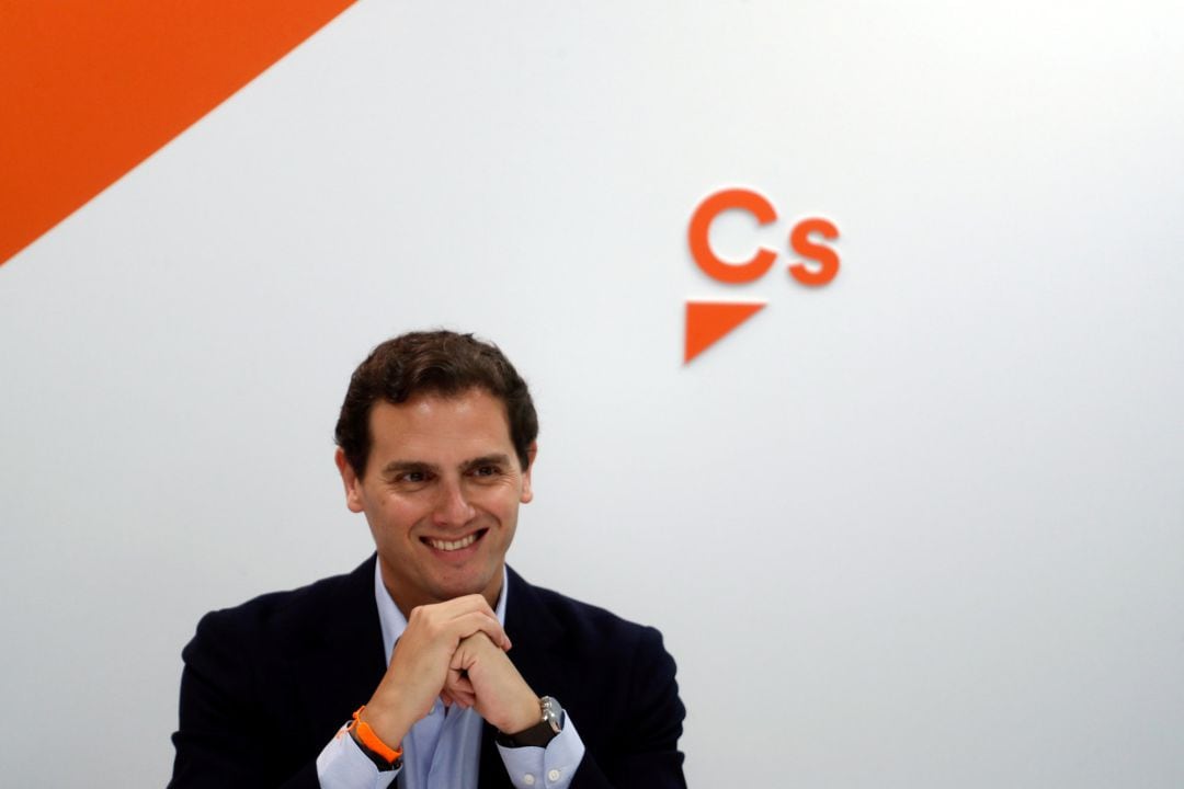 Albert Rivera, líder de Ciudadanos, durante un acto