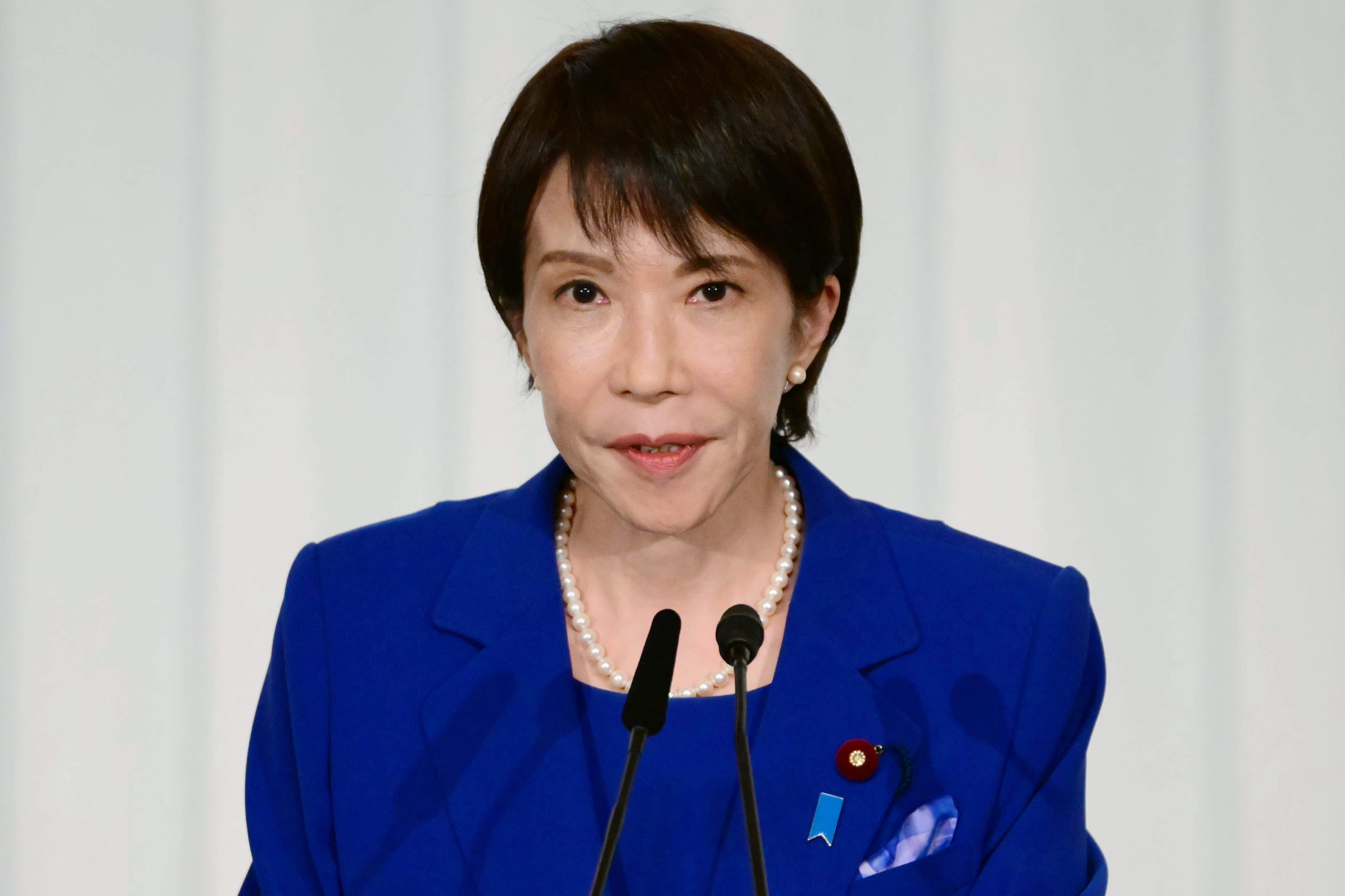 La primera ministra de Japón, Sanae Takaichi, durante una rueda de prensa.