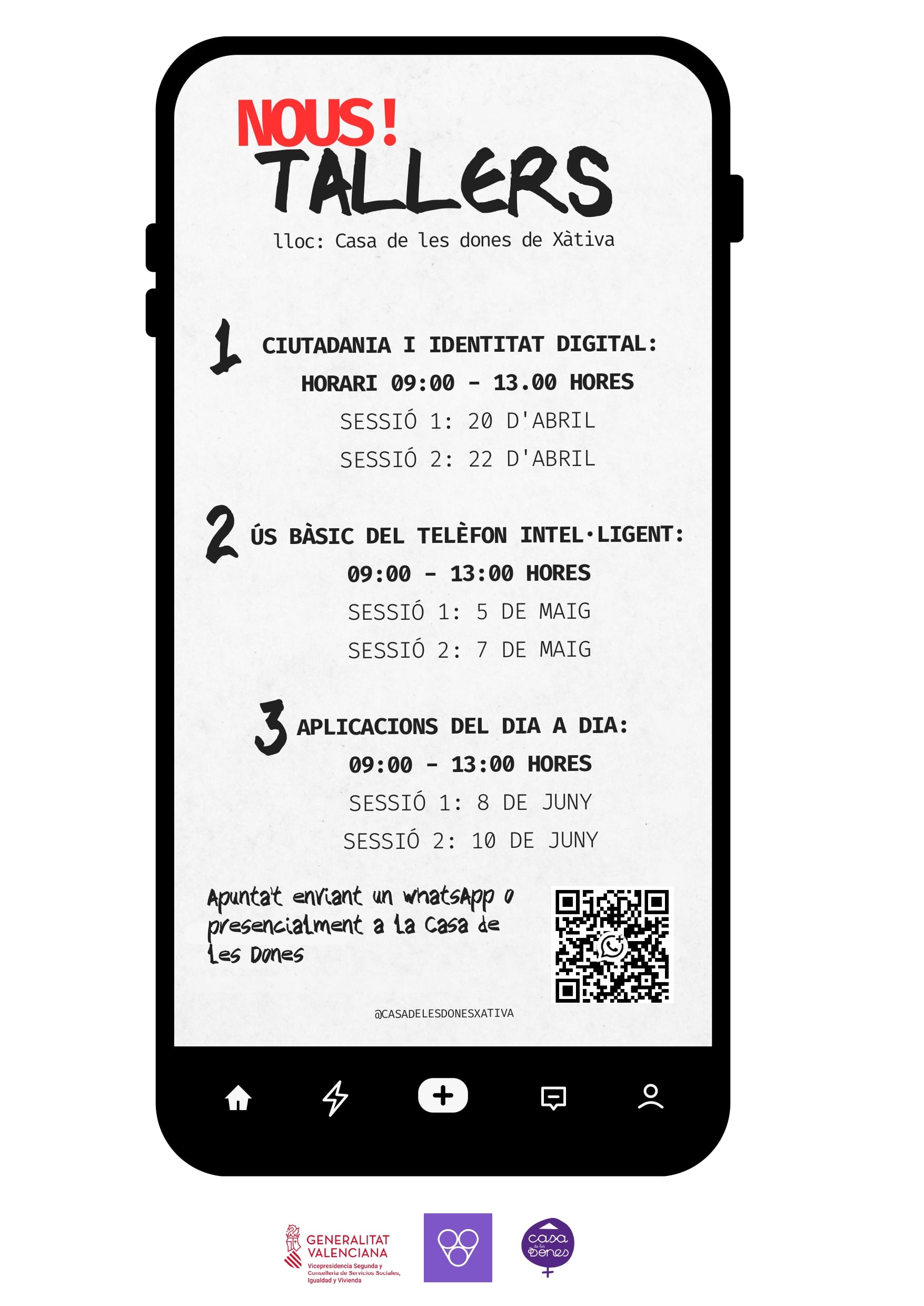 Talleres a impartir en Xàtiva