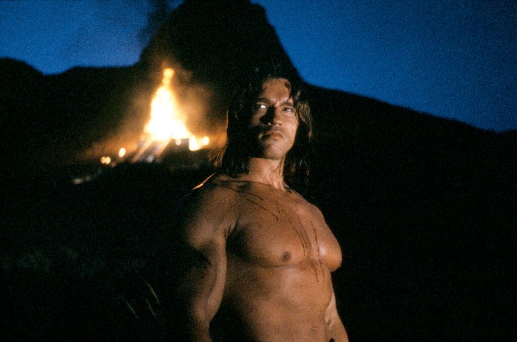 Austrian-born American actor Arnold Schwarzenegger on the set of Conan the Barbarian, directed by John Milius. (Photo by Dino De Laurentiis/Universal Pictures/Sunset Boulevard/Corbis via Getty Images)