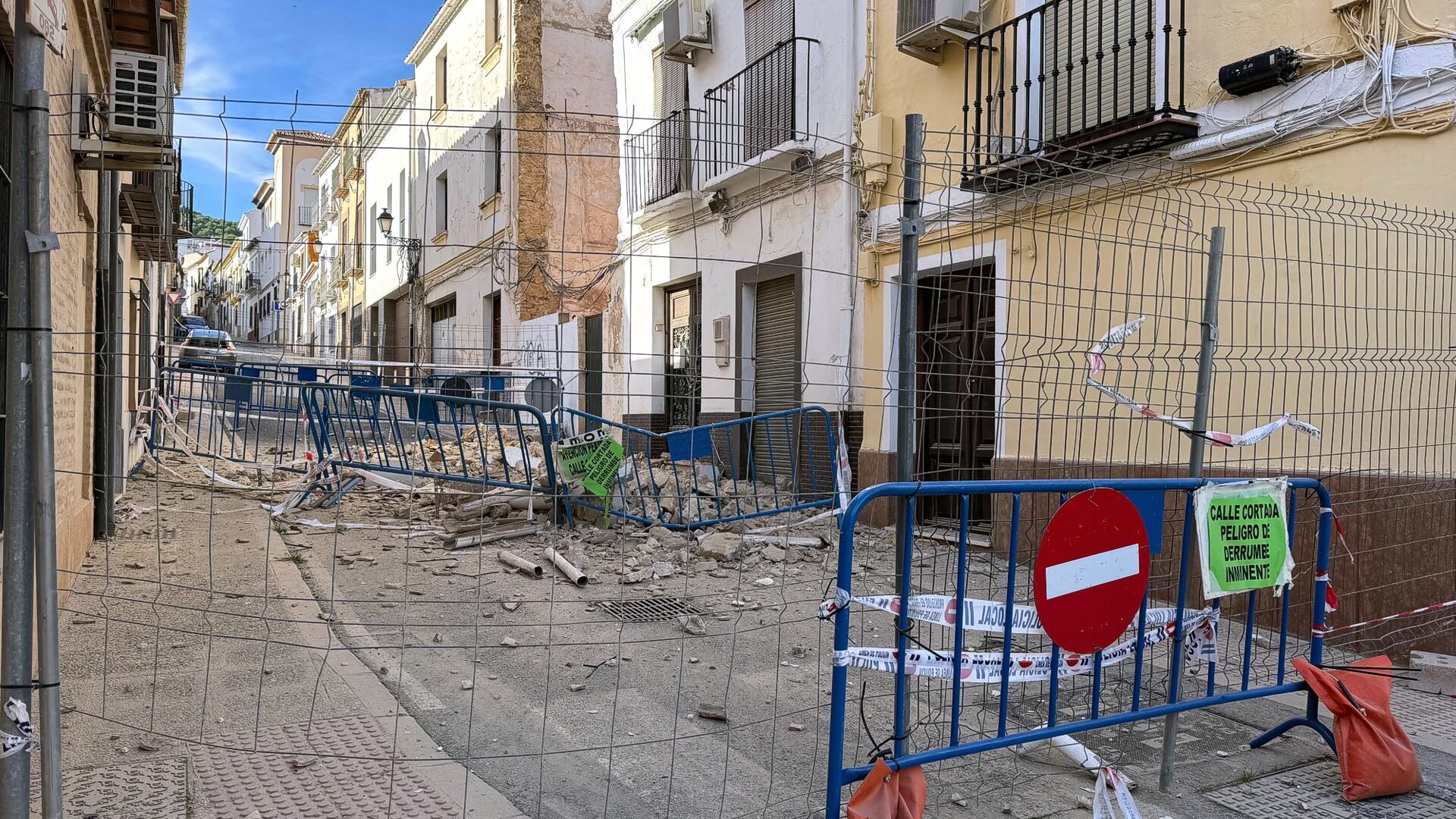 Derrumbe de edificio en Antequera