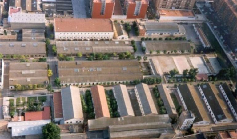 Vista aérea de los cuarteles de Ingenieros de la calle San Vicente de Valencia