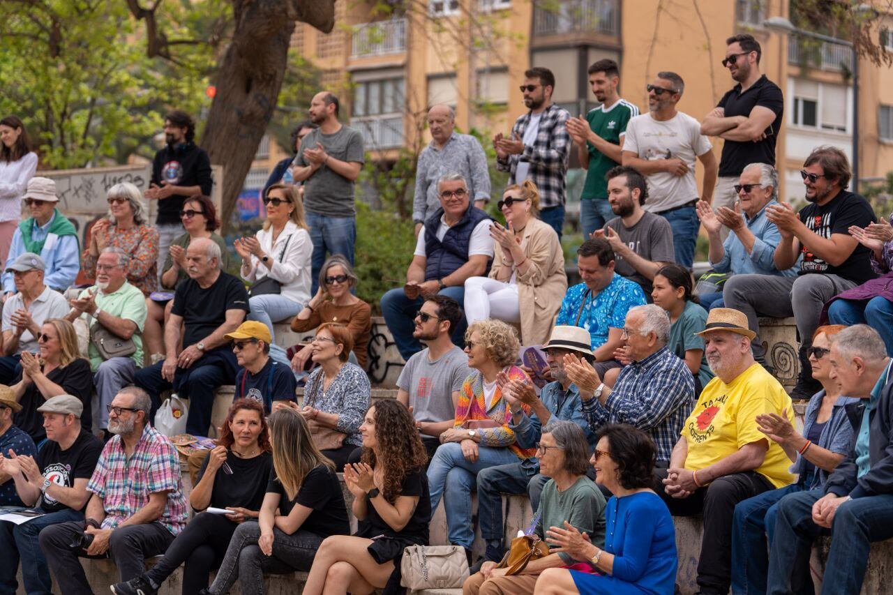 Acto de Unides Podem-EUPV sobre el cambio climático, este sábado en València.