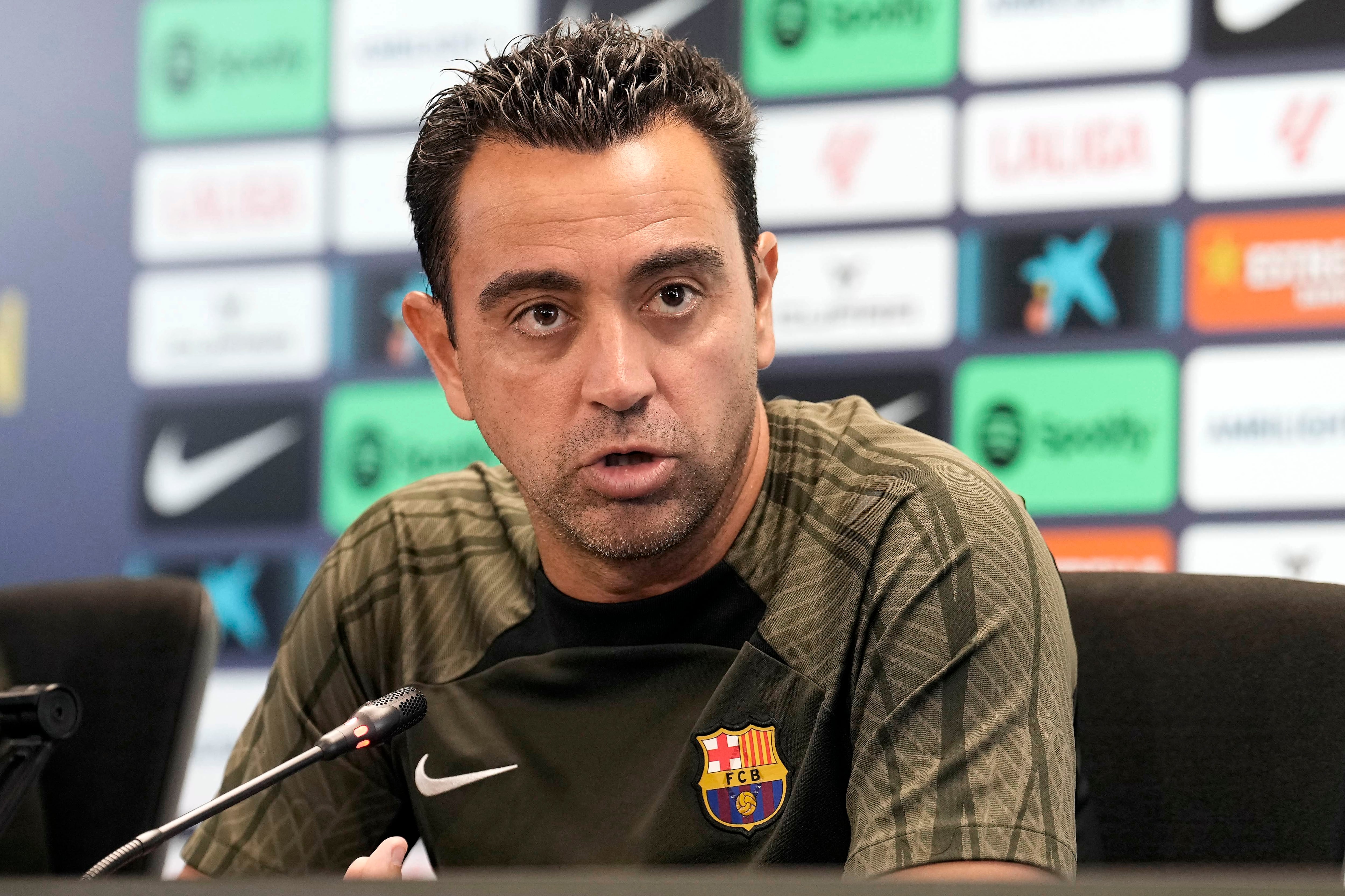 Xavi Hernández en rueda de prensa