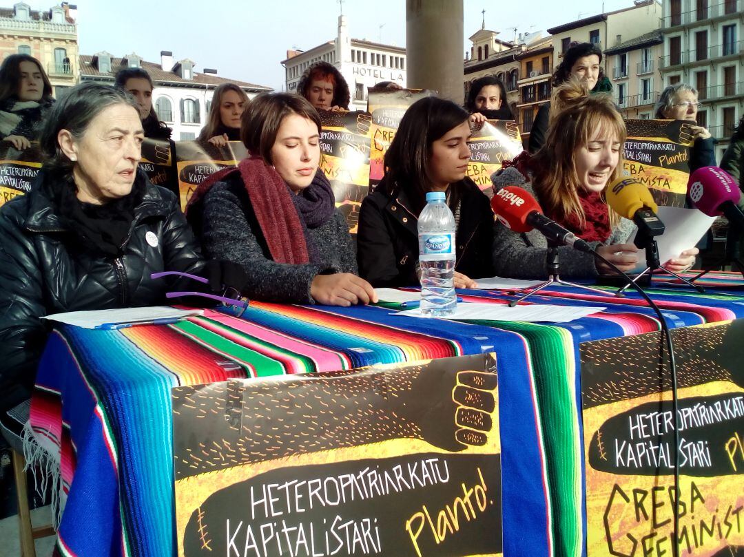 Portavoces de la coordinadora en Nafarroa del Movimiento Feminista de Euskal Herria