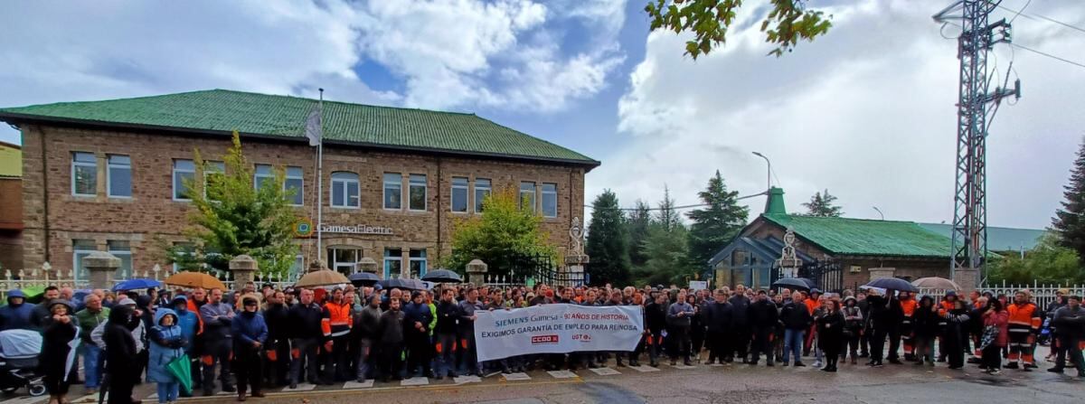 Trabajadores de Gamesa concentrados. CCOO.