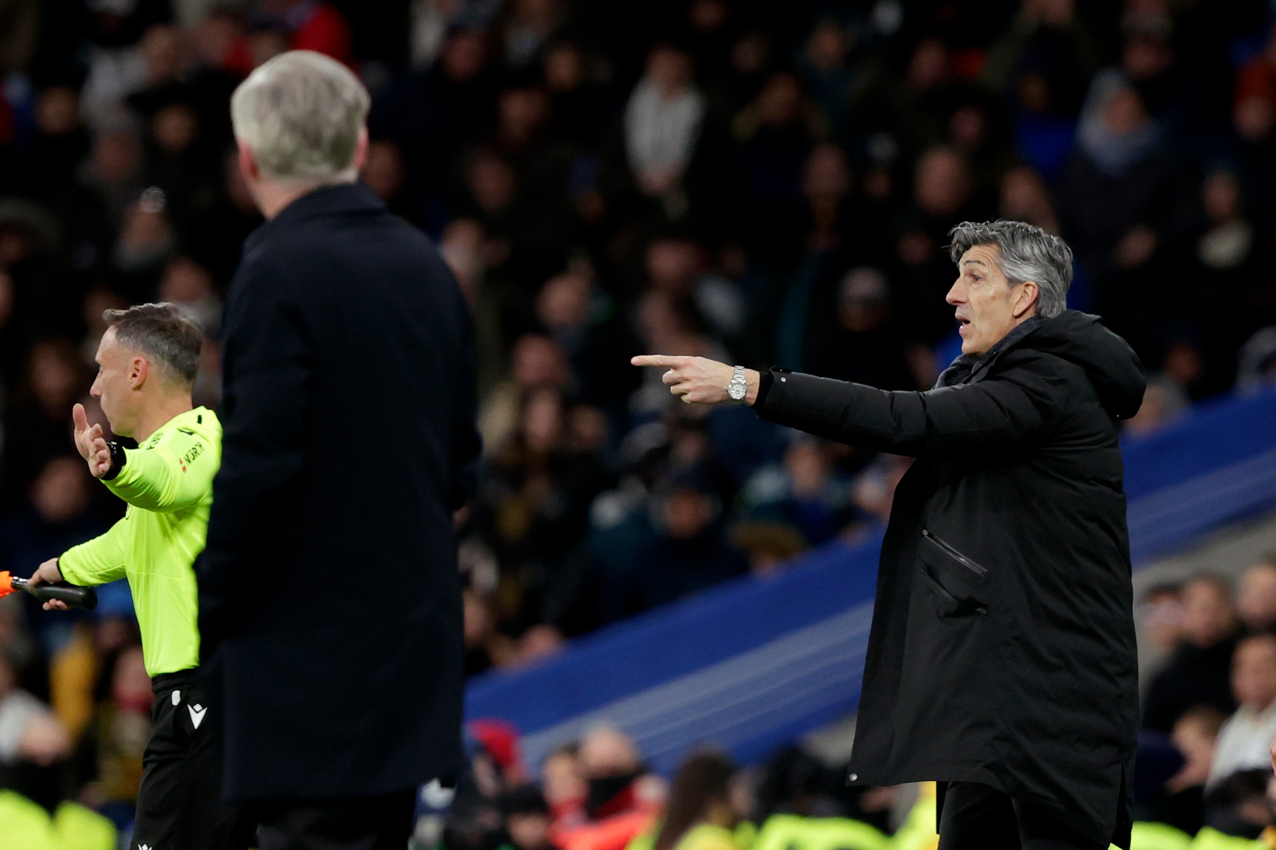 Ancelotti y Alguacil, en el encuentro.