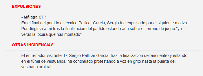 Acta arbitral del Burgos-Málaga