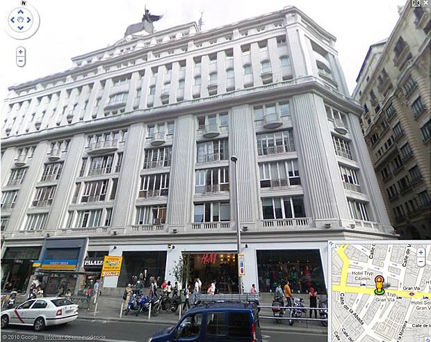 El edificio de Prisa en la Gran Vía madrileña, captado por Street View