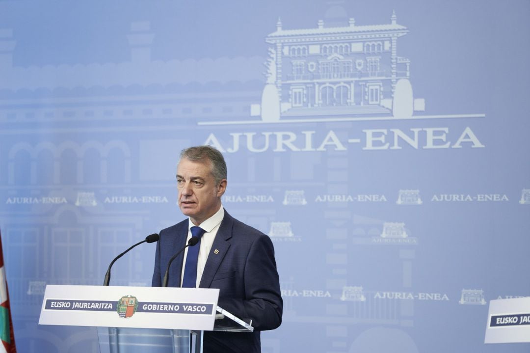 El Lehendakari, Iñigo Urkullu,en una rueda de prensa