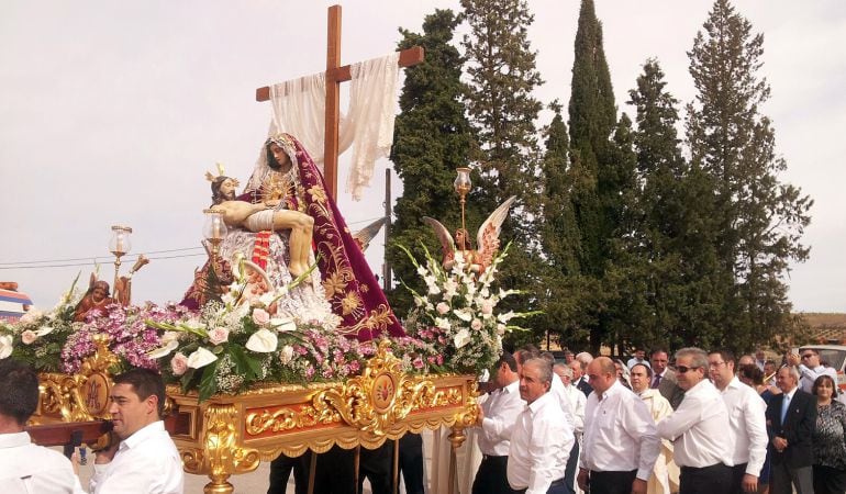 Imagen de la patrona antes de ser coronada a su llegada al Monasterio