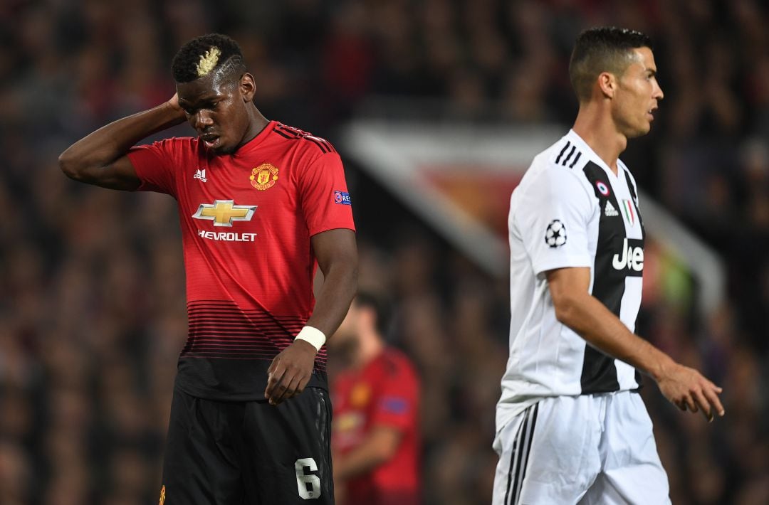 Paul Pogba y Cristiano Ronaldo en uno de los últimos choques que se enfrentaron