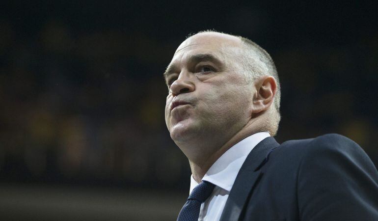 Pablo Laso, durante el segundo partido de los cuartos de final de la Euroliga de baloncesto ante el Fenerbahçe