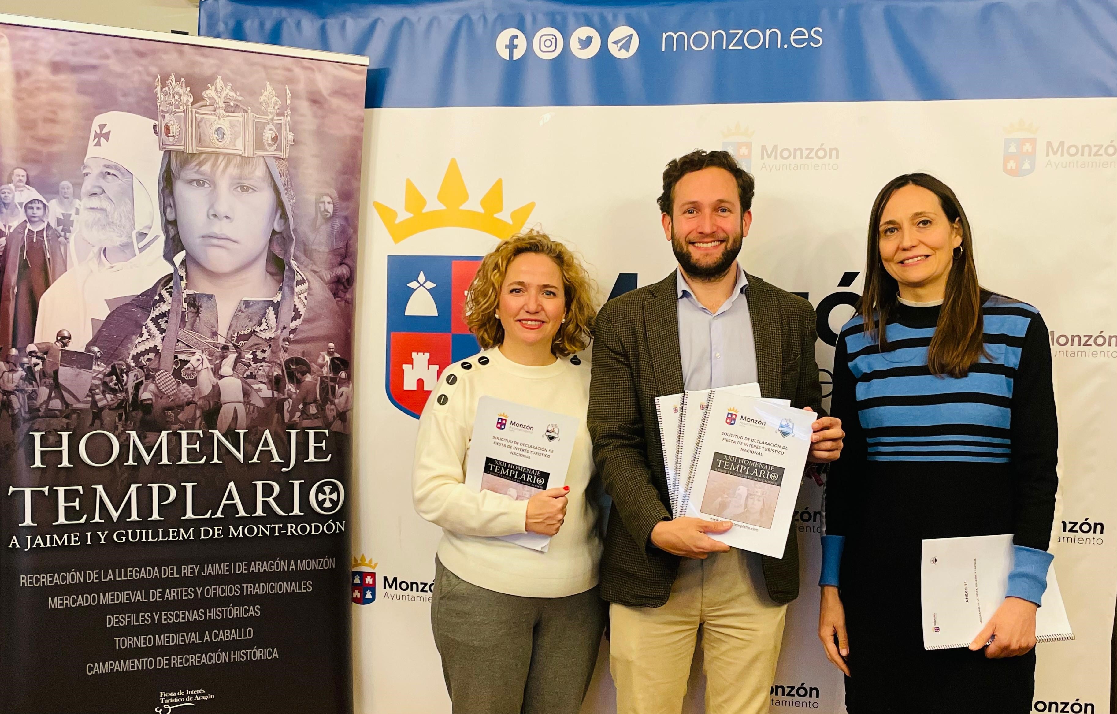 Marta Montaner, Isaac Claver y Elena Franco. Foto: Ayto. Monzón