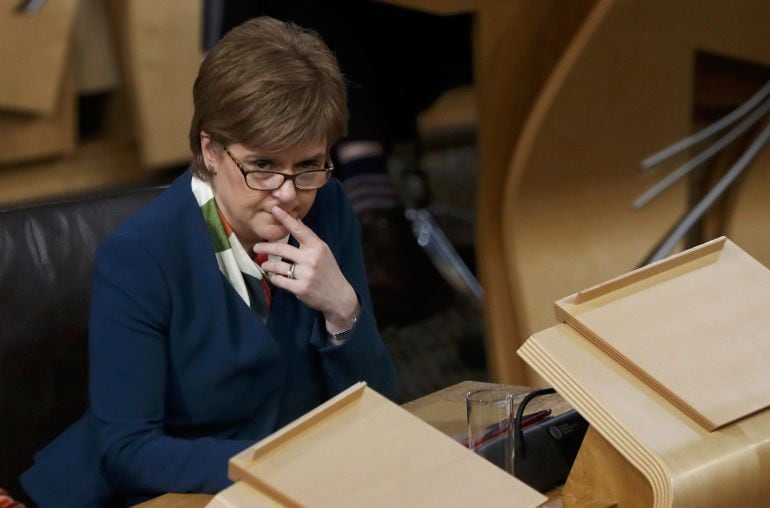 La primera ministra escocesa, Nicola Sturgeon, durante el debate del brexit