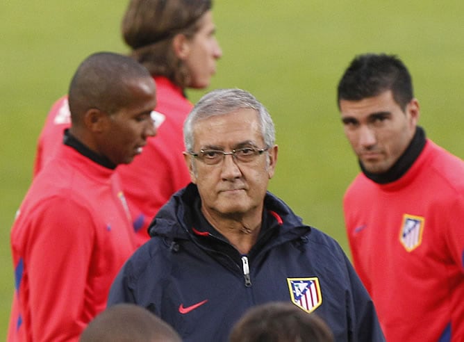 Gregorio Manzano, durante el entrenamiento