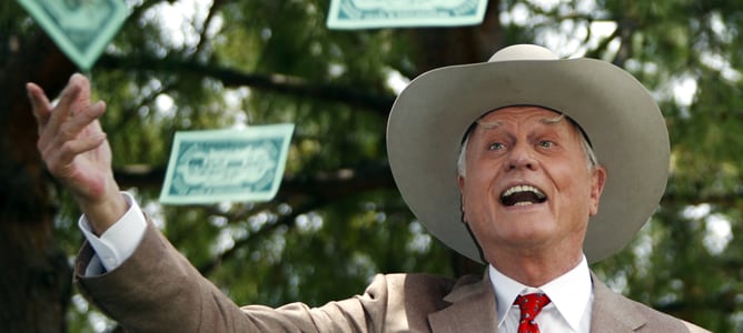 El actor Larry Hagman durante un acto celebrado en Mónaco en 2010.