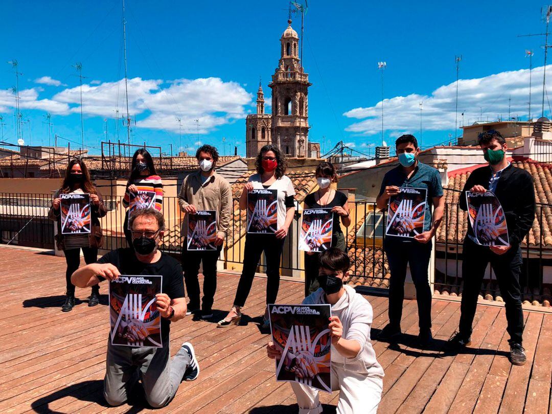 Un instant de la presentació d'aquesta iniciativa del 'Mural sonor'