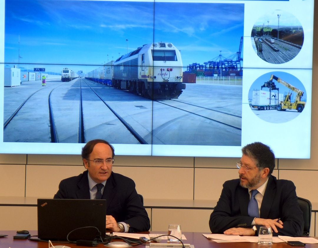 Gerardo Landaluce y José Luis Hormaechea, este lunes en rueda de prensa.