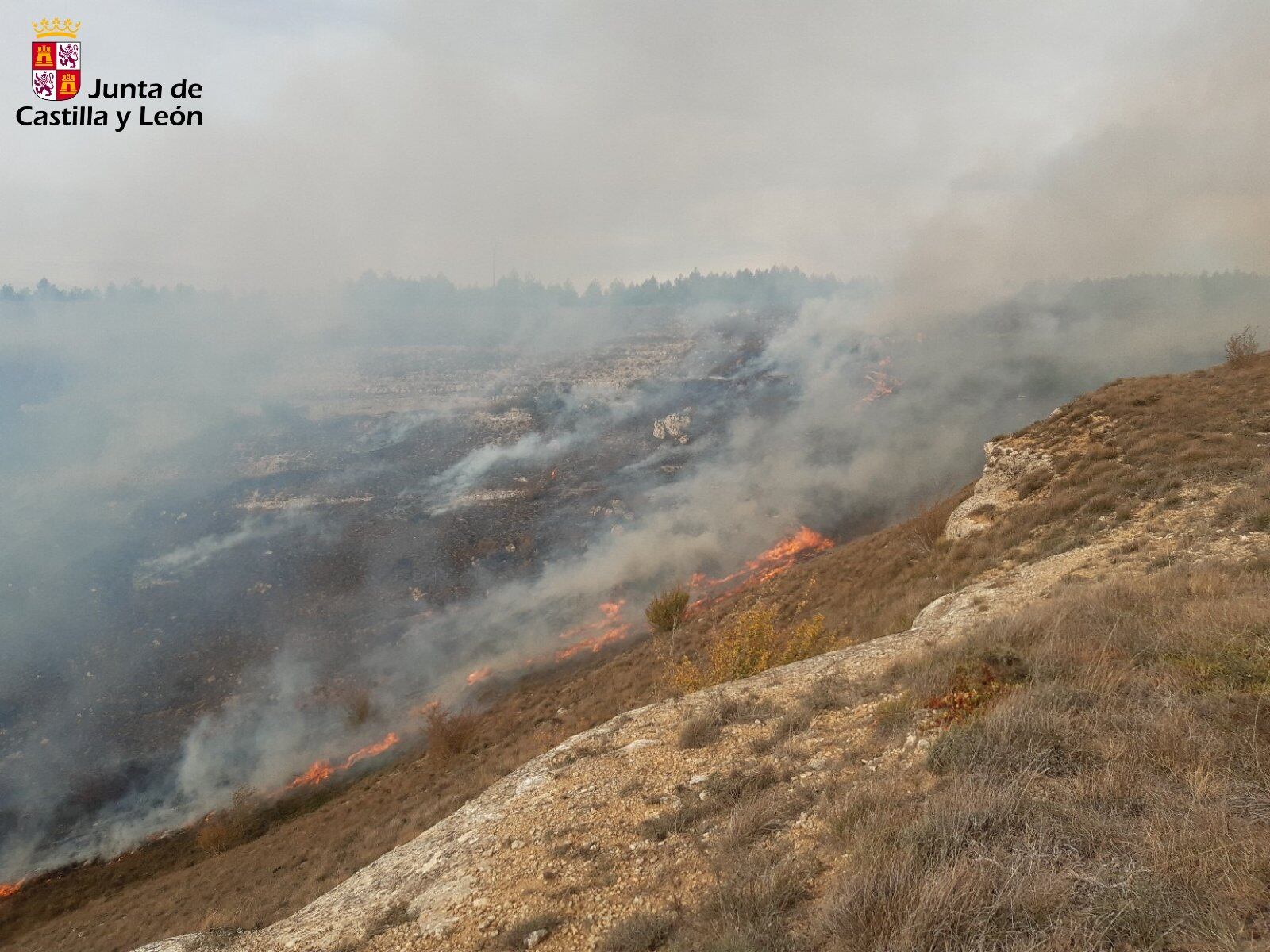 Foto aérea del incendio de Gredilla de Sedano.