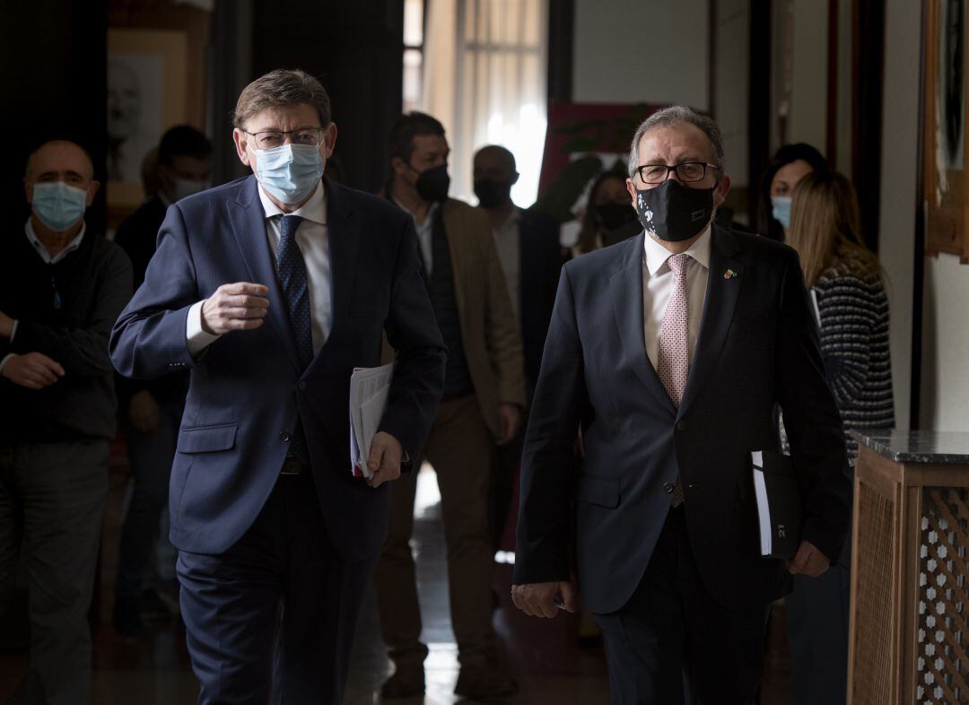 El president de la Generalitat, Ximo Puig y el presidente de la Diputación de Castellón, José Martí