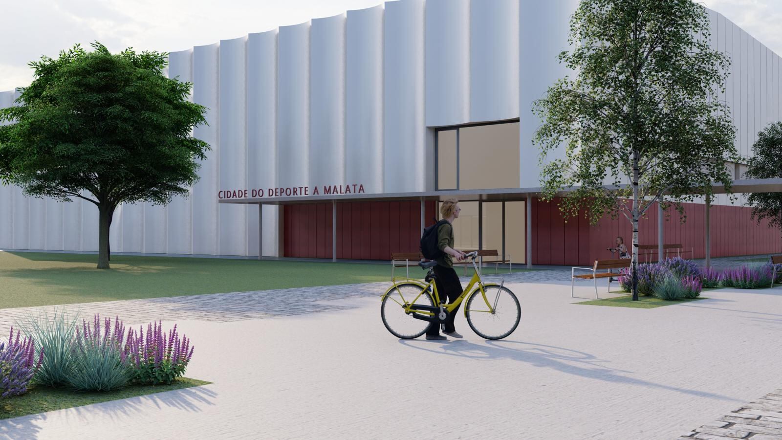 Recreación de la futura Cidade do Deporte en el recinto ferial de Punta Arnela (imagen: Concello de Ferrol)