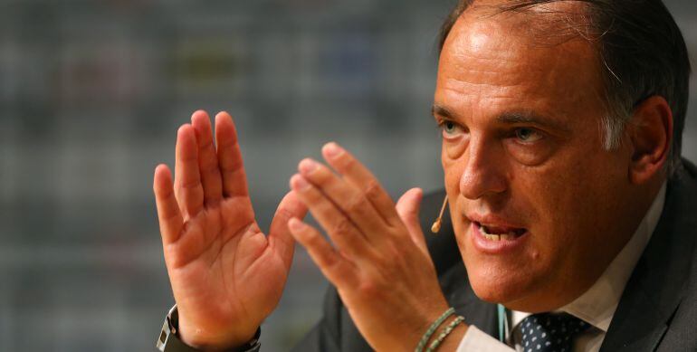 El presidente de la Liga de Fútbol Profesional Javier Tebas.