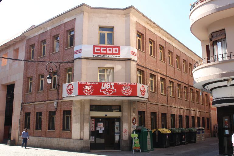 Edificio de los sindicatos en la Plaza del Trigo