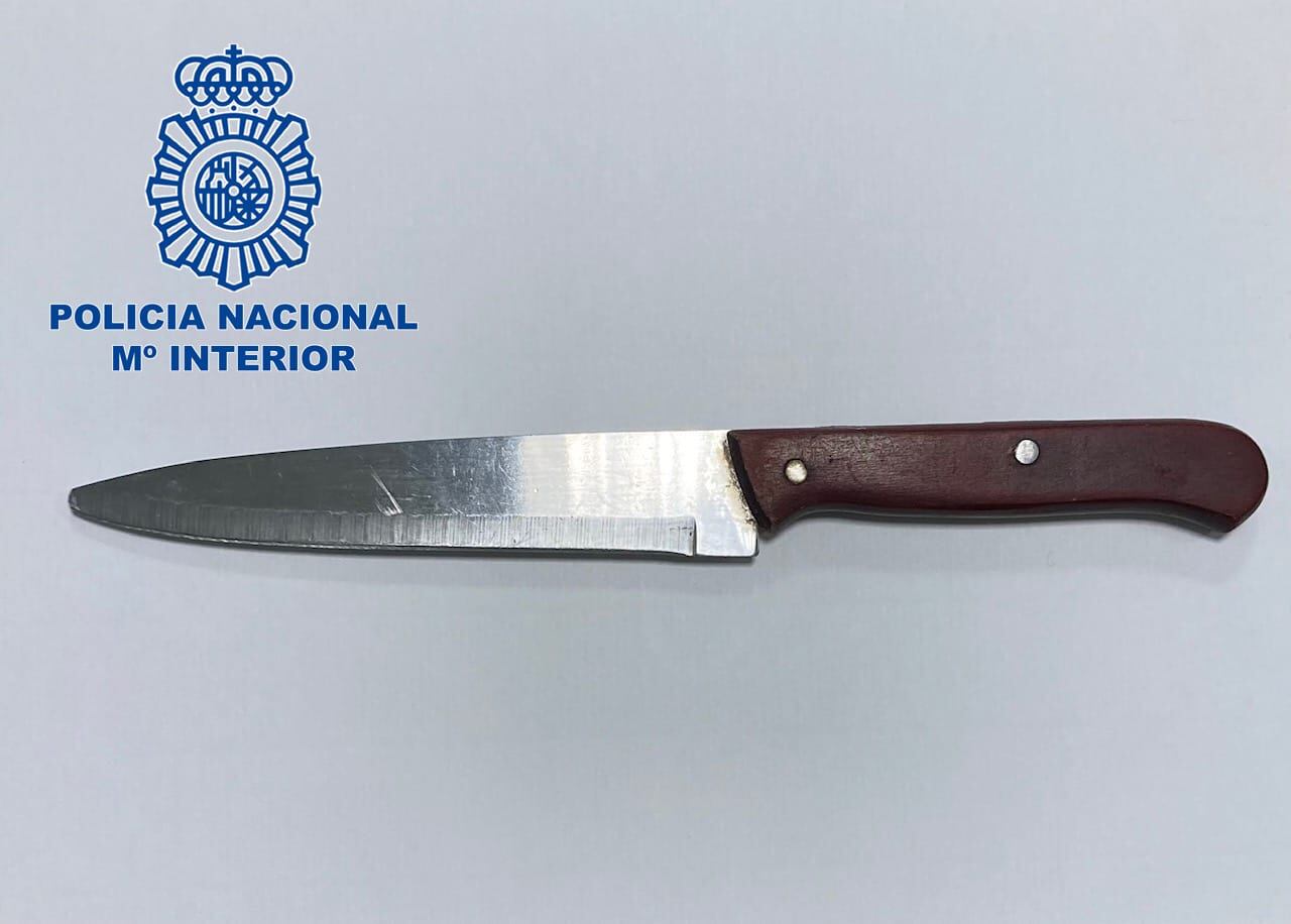 Cuchillo utilizado por el agresor (Policía Nacional)