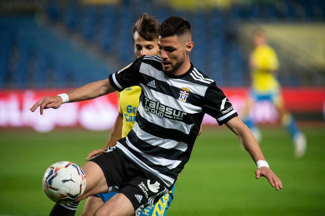 Cristian López en el partido ante la UD Las Palmas