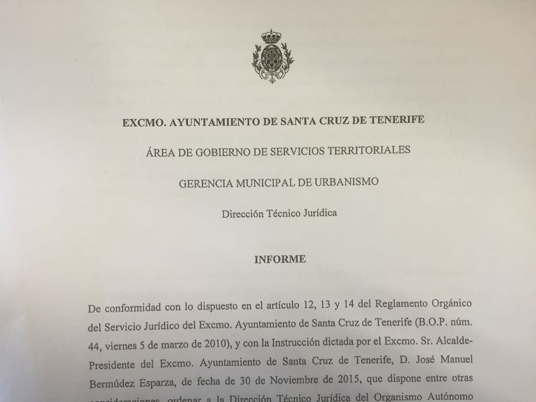 Informe jurídico de la Gerencia Municipal de urbanismo.