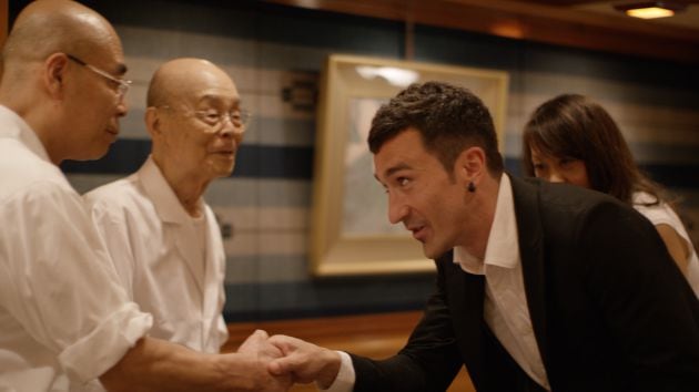 Eneko Atxa y Jiro Ono, durante el rodaje del documental.