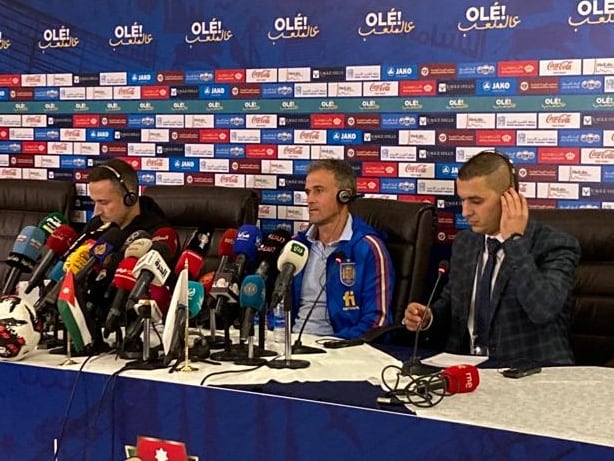 Luis Enrique, durante la rueda de prensa.