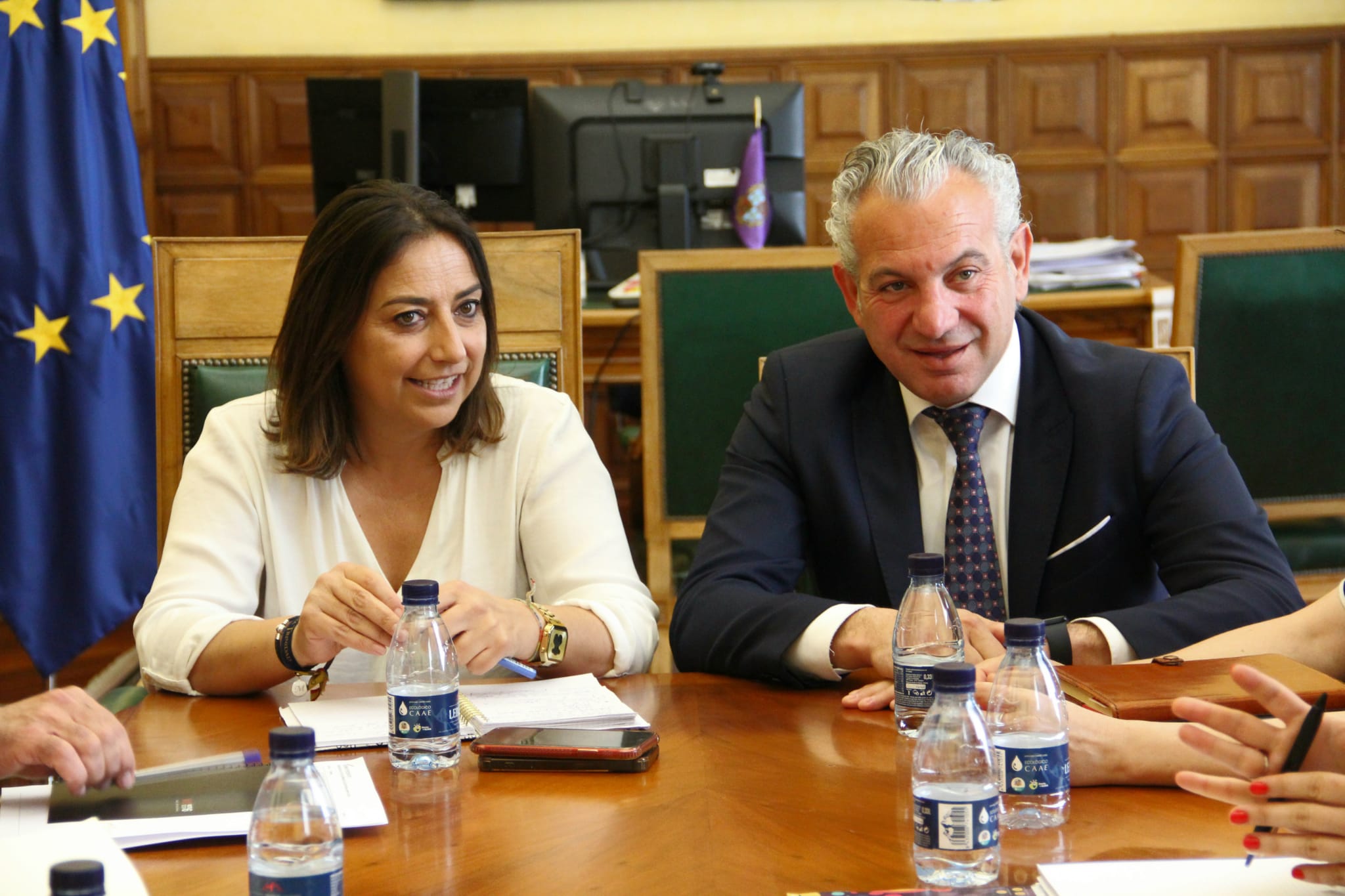 Miriam Andrés, alcaldesa de Palencia, junto a Nicanor Sen, Delegado del Gobierno